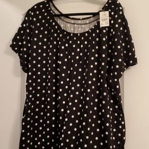 Black shirt w/white polka dots